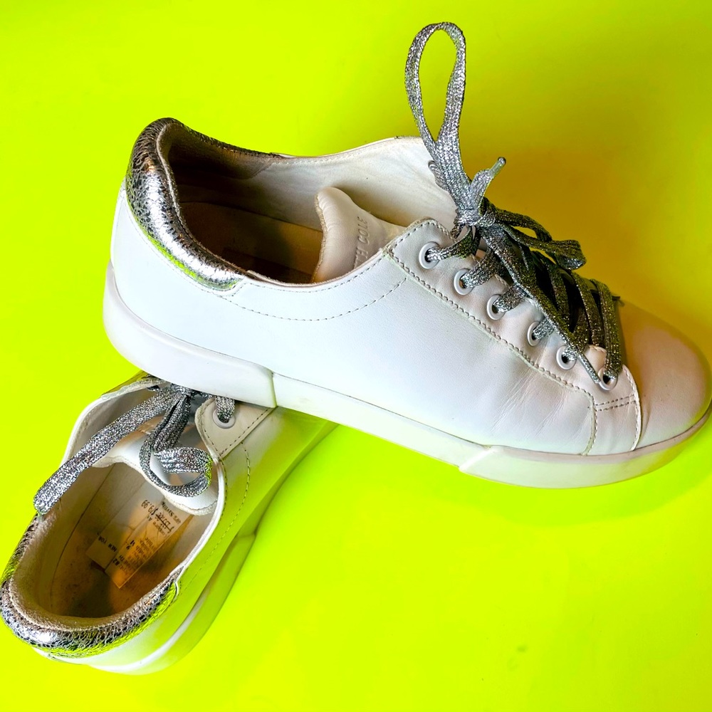 Kenneth Cole Women's New York Tyler White Fashion Lace Up Shoes Size 9.5